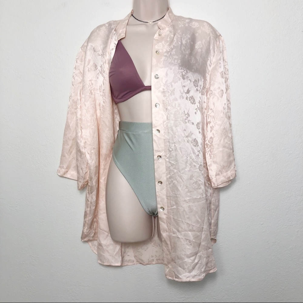 Floral Pink Button Down Shirt Dress